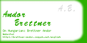 andor brettner business card